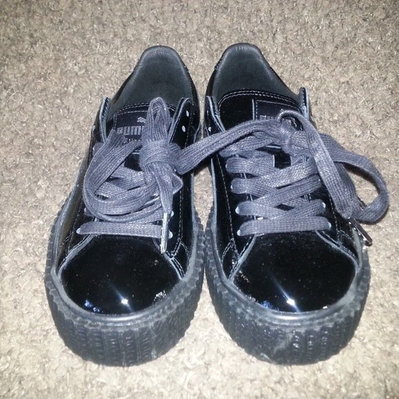 FENTY-PUMA by Rihanna Black Creeper-Crinkled Patent Leather-Sz 6-NWT - Picture 3 of 6